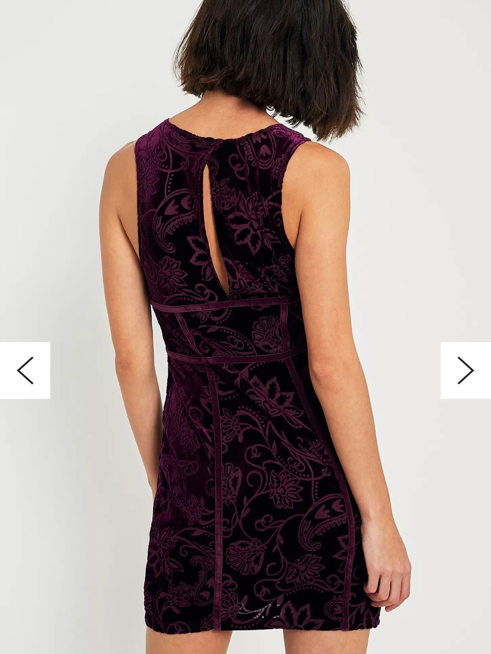 Free People Plum Velvet Burnout Mini Dress - Picture 3 of 7
